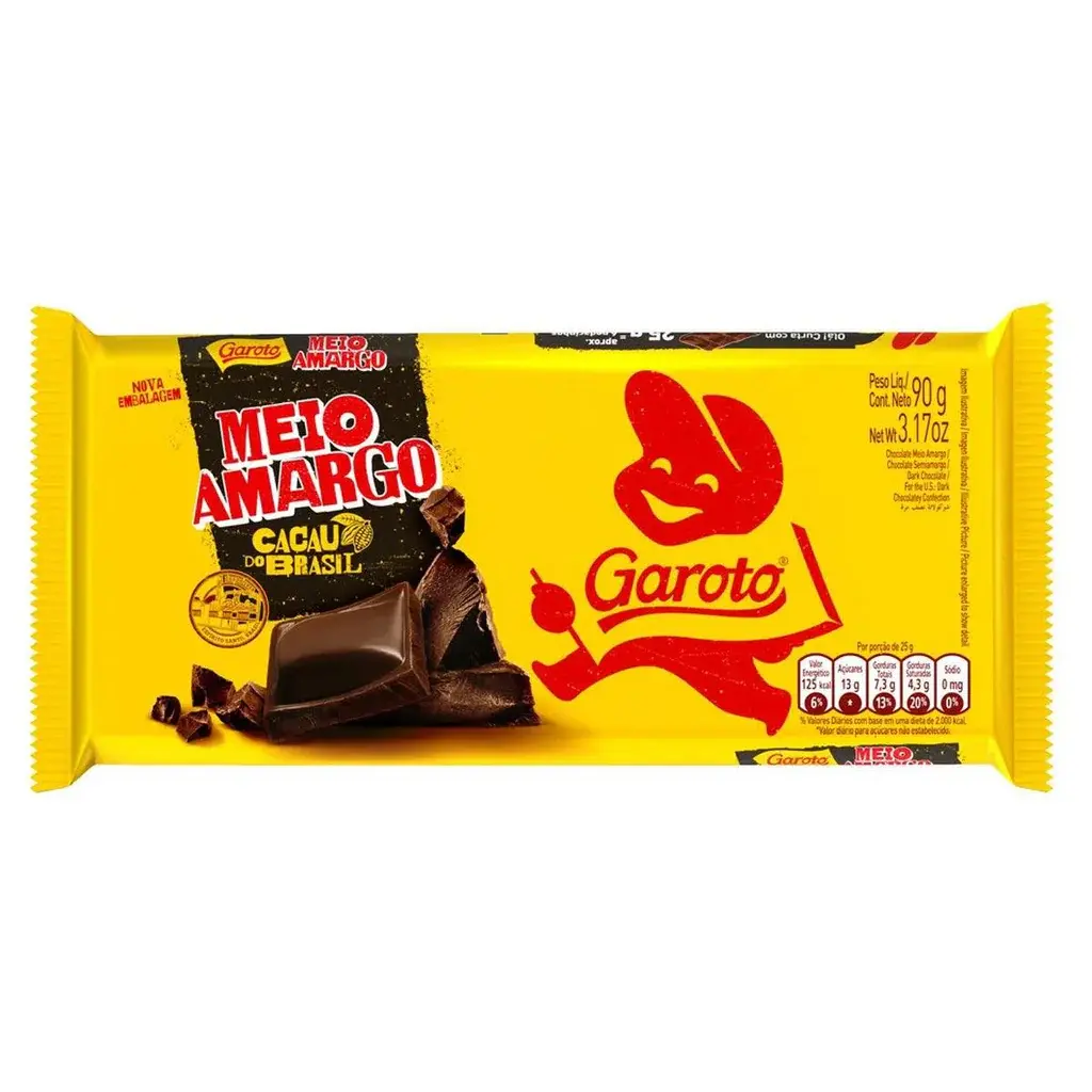 Garoto Tab Chocolate Meio Amargo